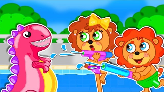 Маша и Леопольд. Водяной пистолет против динозавра - Мультик для детей - Lion Family на русском