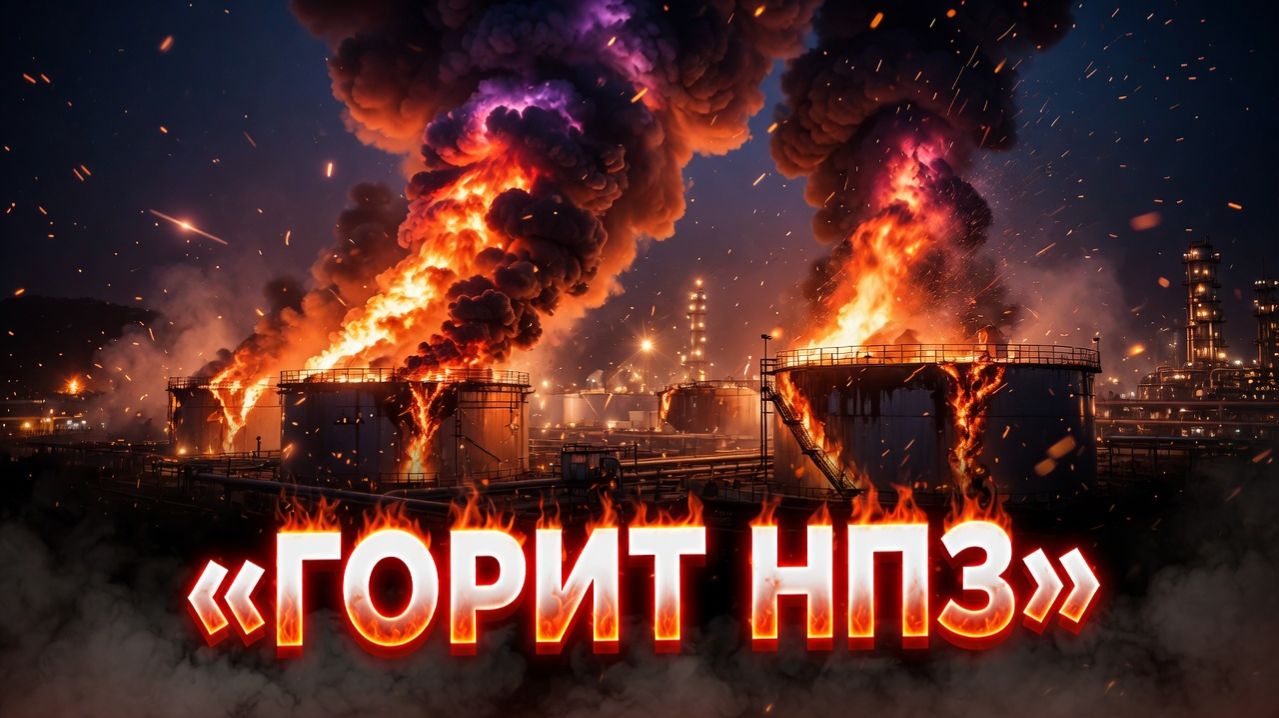 Пожар в Туапсе горит НПЗ - обломки дронов стали причиной возгорания