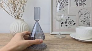 Подсвечник БОУРНЕ, стекло, серый, 16 см, 1146702