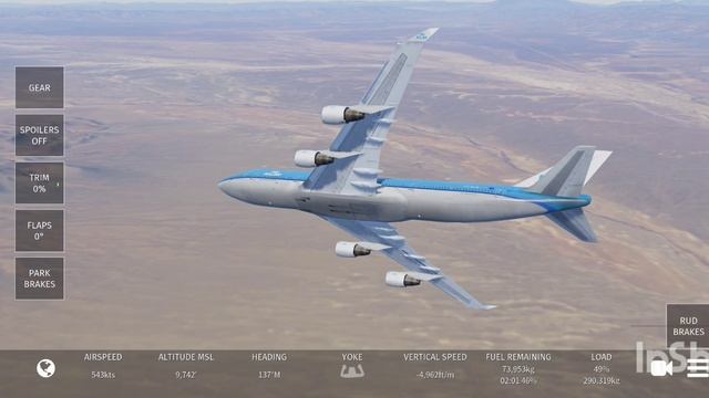 долгий полёт Боинга 747 KLM