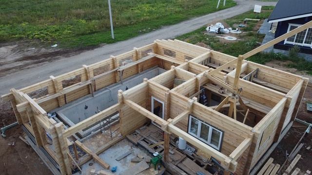 Реконструкция бани из бруса -Video-2 (процесс работы)