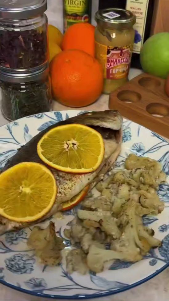 🐟 Дорадо с апельсинами и цветная капуста в кляре