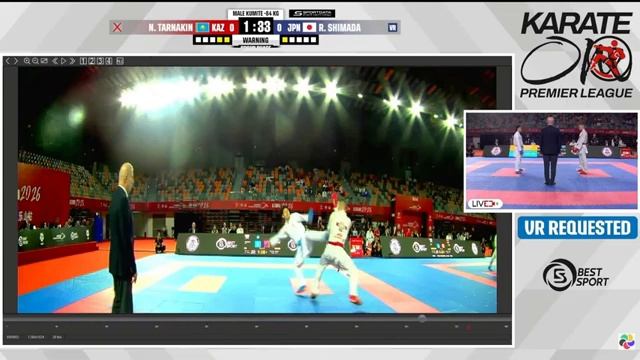 TARNAKIN KAZ vs SHIMADA JPN Male kumite -84kg Karate1 Premier League Leshan 2026