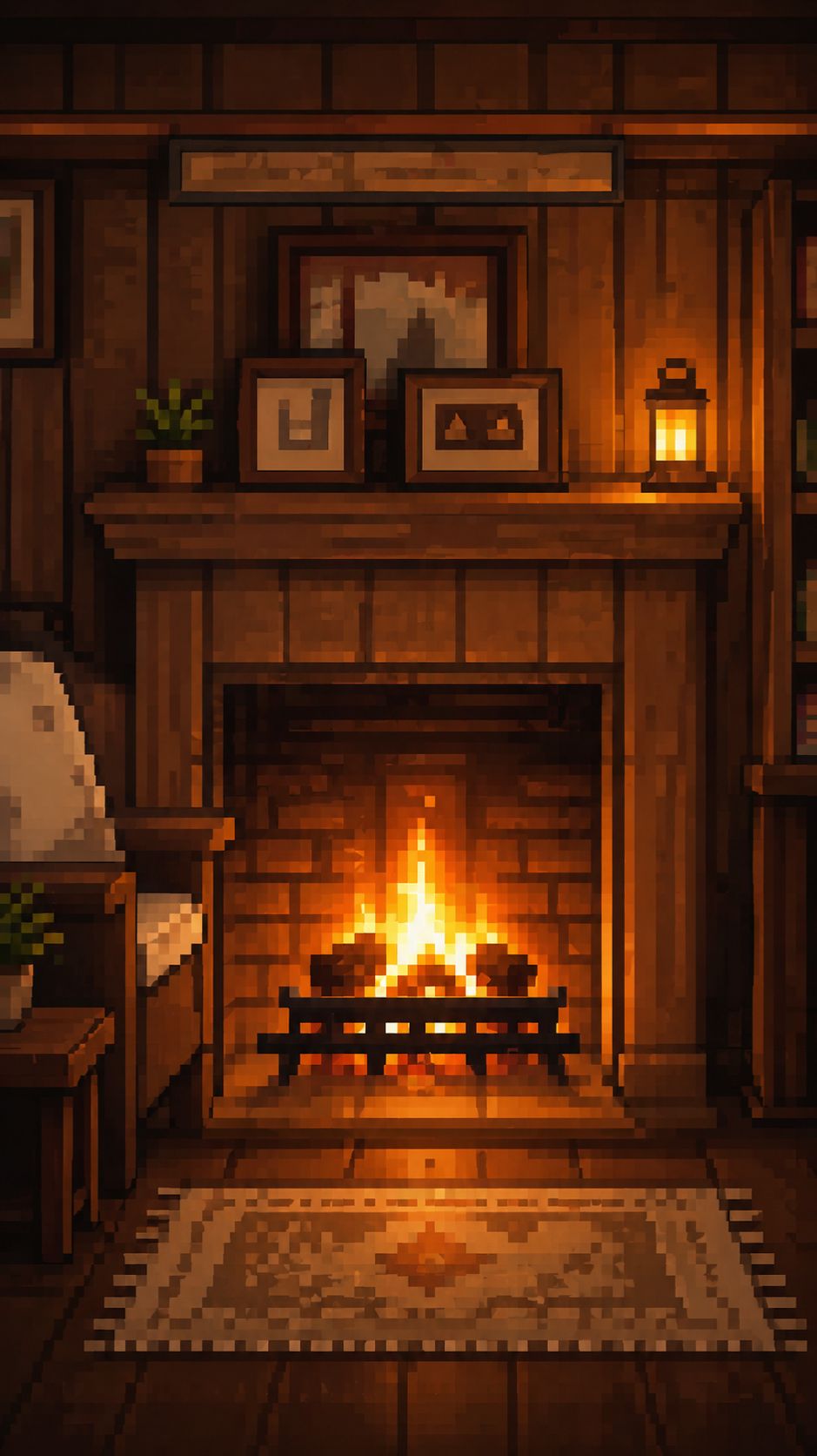 Уютный камин — пиксельная анимация 🔥