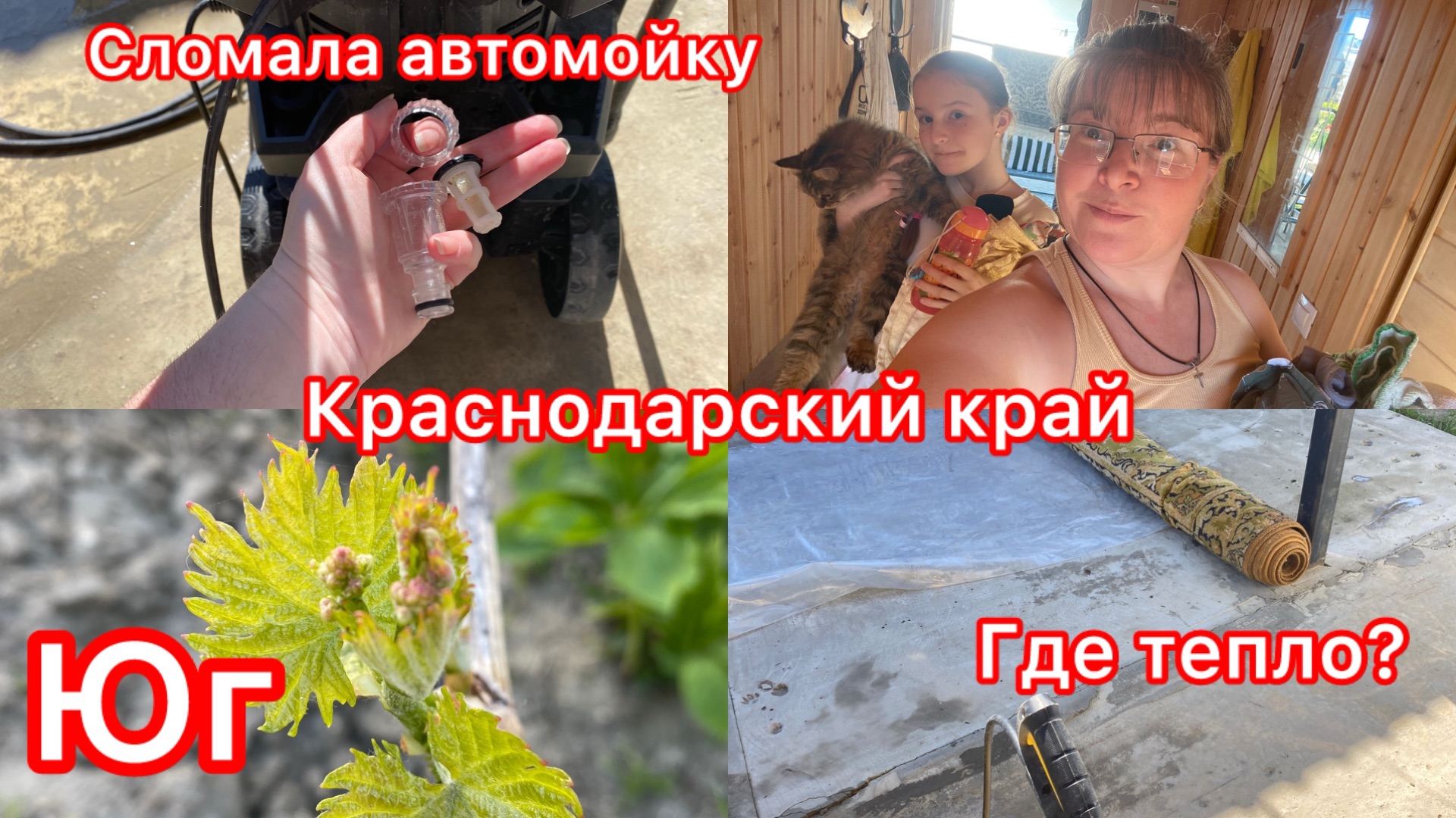 Купили дом. Кубань. Ветра и головные боли. Эх, сломала. Мою ковёр. Напугалась я.