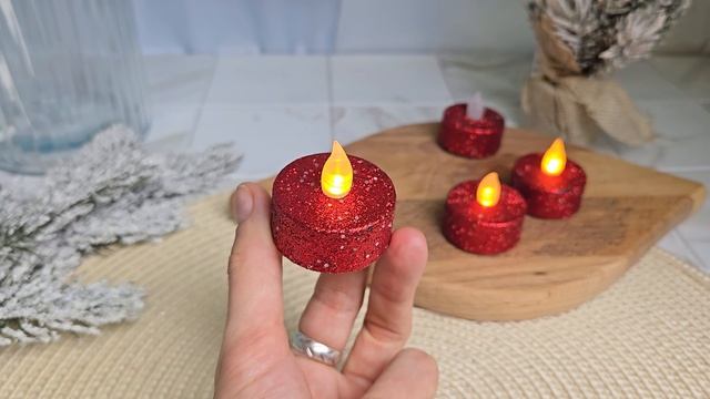 Набор светодиодных чайных свечей СТИЛЬНЫЕ ИСКОРКИ, красные, AWR120020