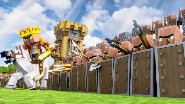 ЗАЩИЩАЕМ ДЕРЕВНЮ! - Селянин ПРОТИВ грабителя (анимация для Майнкрафт)