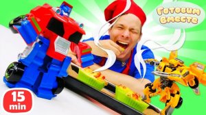 Омлет для роста! Оптимус Прайм и Бамблби готовят с Федей полезный завтрак