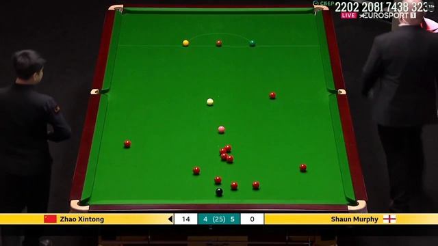 Сразу 3 красных шара забито одним ударом в снукере - Zhao Xintong vs Shaun Murphy 2026