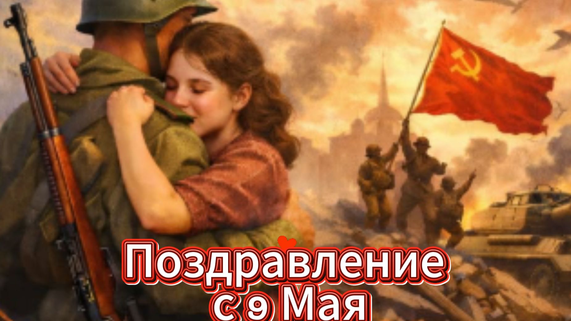 С днём Победы! Красивое поздравление с 9 мая и открытка | Домохозяйка