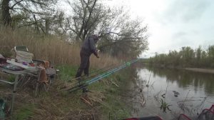 жадные поклевки леща и крупного карася на малой речке в апреле
