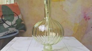 Стеклянная ваза-подсвечник ОВОИДЭ, светло-зелёная, 25 см, 106850-71