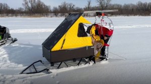 Сани-палатка ЛЮКС (ЦИКЛОН) 1GRIP — это полностью готовый комплекс для комфортной зимней рыбалки.