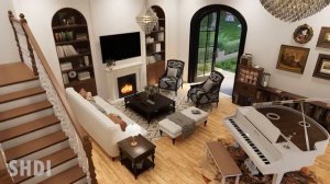 42 x 52, 13 x 16 м, Очаровательный бревенчатый домик с 3 спальнями, Дизайнерский домик