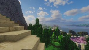 Minecraft Mediterranean mountain Castle + Farmlands - Castle Caentar