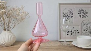 Подсвечник БОУРНЕ, стекло, розовый, 16 см, 1146701