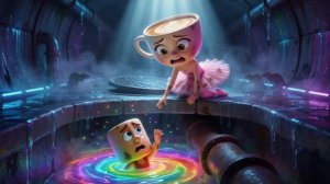 😱«Малыш Тунг Тунг упал в радужный сток! Капучина прыгает за ним, чтобы спасти его»