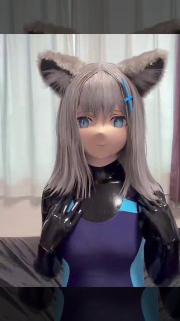 Latex Kigurumi Doll In Onepiece Swimsuit.