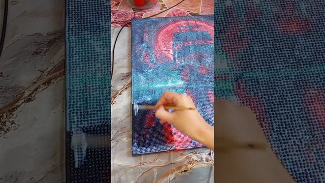 перекрытие алмазной мозайки акриловым лаком