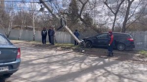 Т358ТУ 71авария со столбом на Калинина