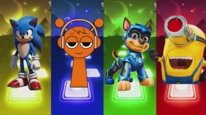 🌟 Соник против Спрунки и Щенячьего Патруля! 🔥 Битва с Миньонами в Плитках Музыки ЭДМ Раш! 🎹