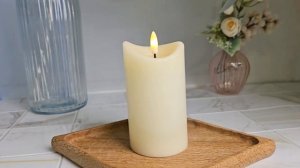 Светодиодная восковая свеча ХЮГГЕ ТАЙМ, слоновая кость, 'натуральный фитилёк', 10 см, AX5432240