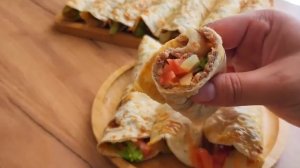 Рецепты с лавашëм Трубочки с лаваша Вкусный завтрак или перекус Видео рецепты