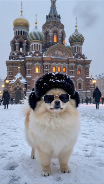 Шершавая звезда на фоне зимней архитектуры #шпиц #горит