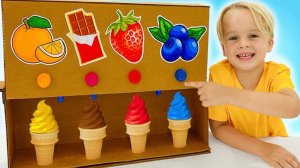 Крис учится помогать семье и играет с аппаратом со сладостями