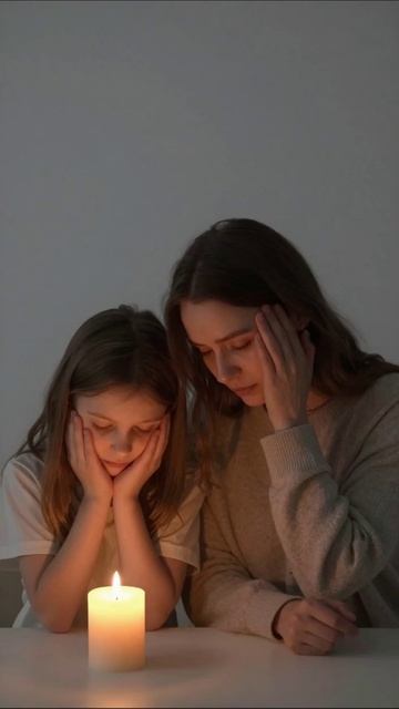 Свет свечи: моменты близости и тепла #мама #дочь #свет