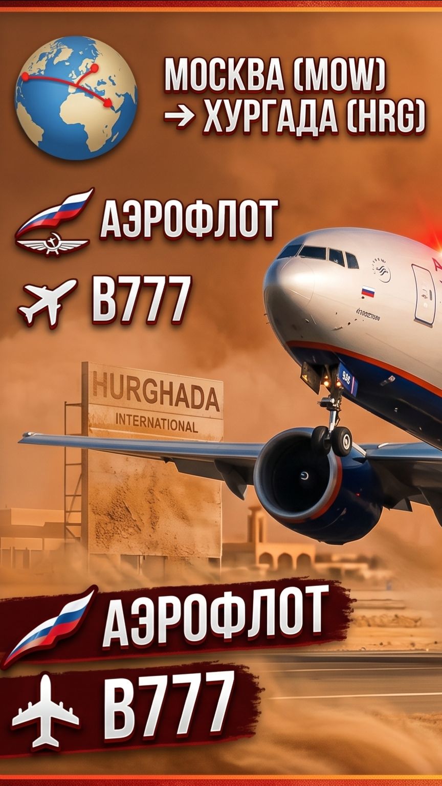РЕЙС МОСКВА-ХУРГАДА АЭРОФЛОТ БОИНГ 777