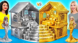 Строим Удивительный Кукольный Домик # Золотой vs Серебряный Челлендж от Bubba DO Challenge