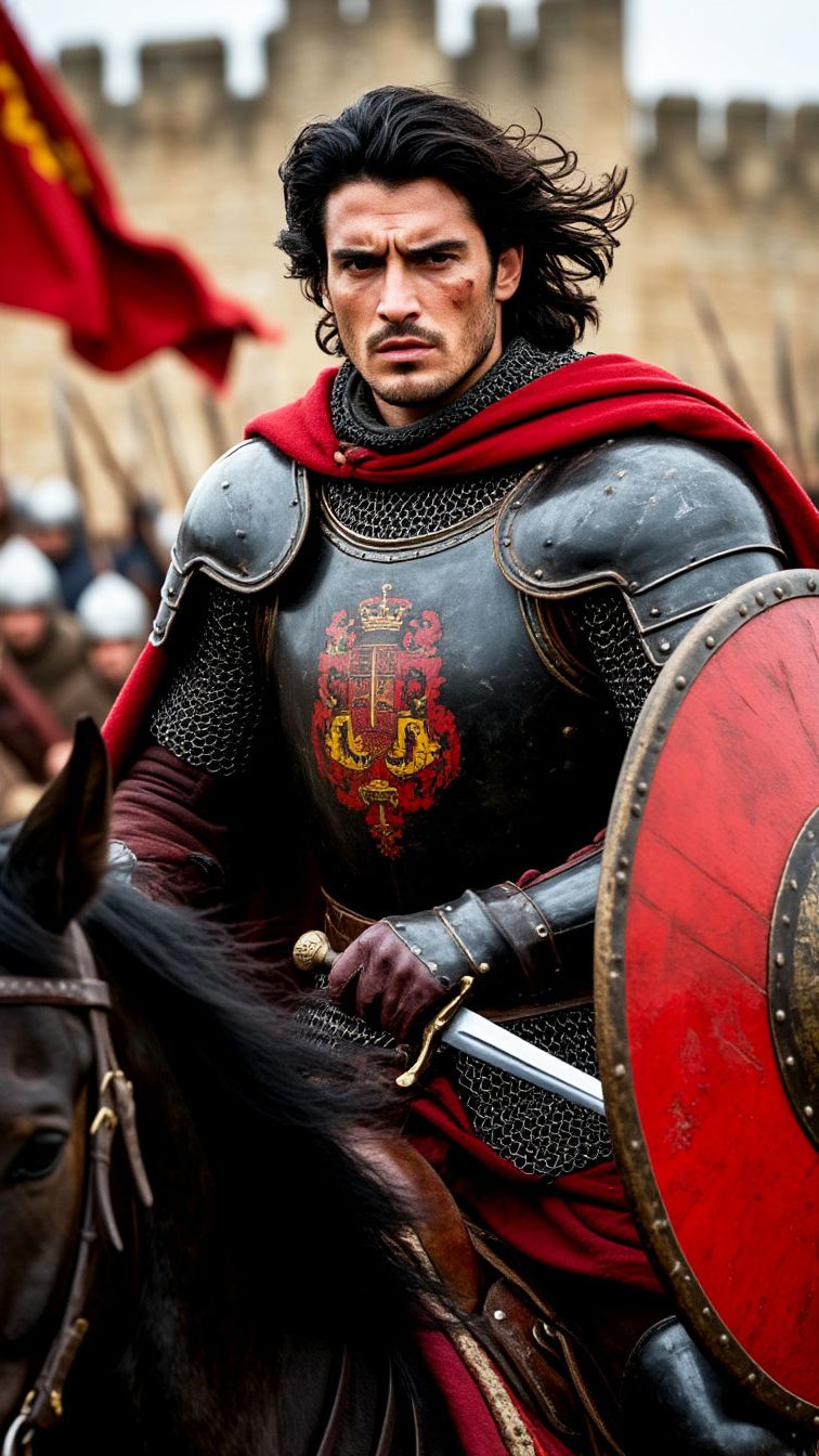 Средневековый испанский конный рыцарь