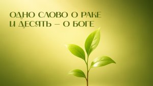 Древо жизни | Одно слово о раке и десять — о Боге