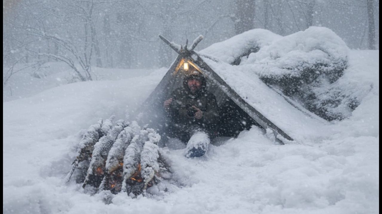 48 часов под снегом / Строю укрытия для выживания в экстремальных условиях в дикой местности