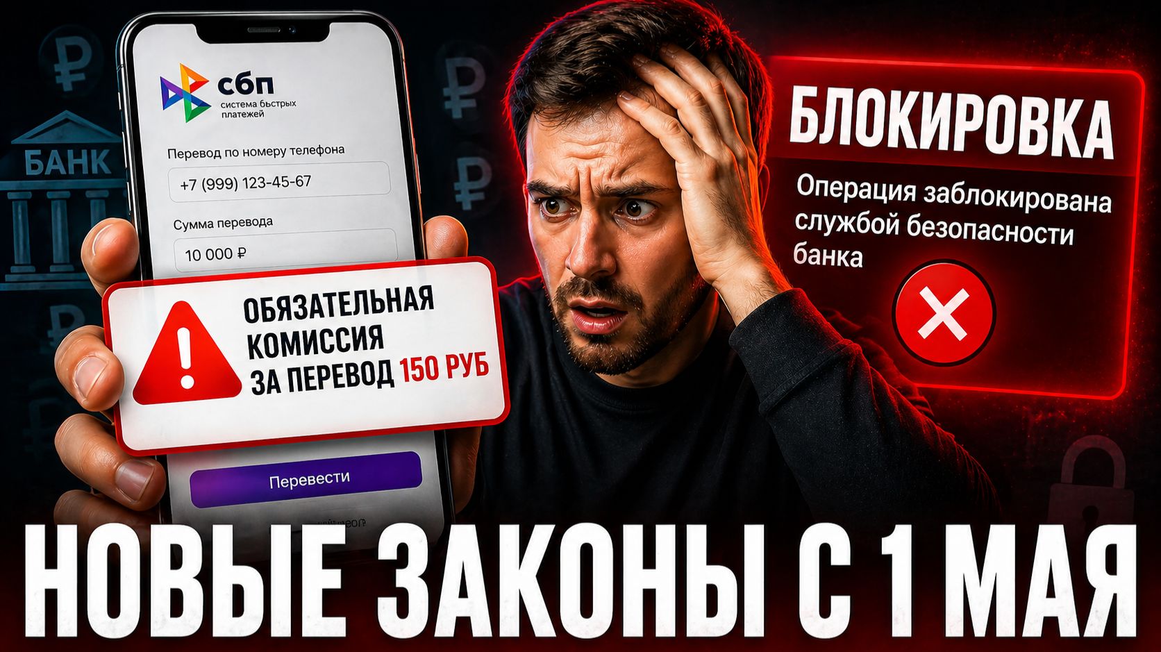 ЧТО ИЗМЕНИТСЯ С 1 МАЯ? Обязательная комиссия за переводы контроль ваших денег