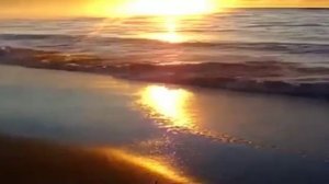 Восход солнца на берегу моря.