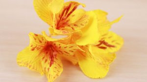 Как я делаю альстромерию из жёлтого фоамирана 💛 Цветы своими руками для открыток и заколок