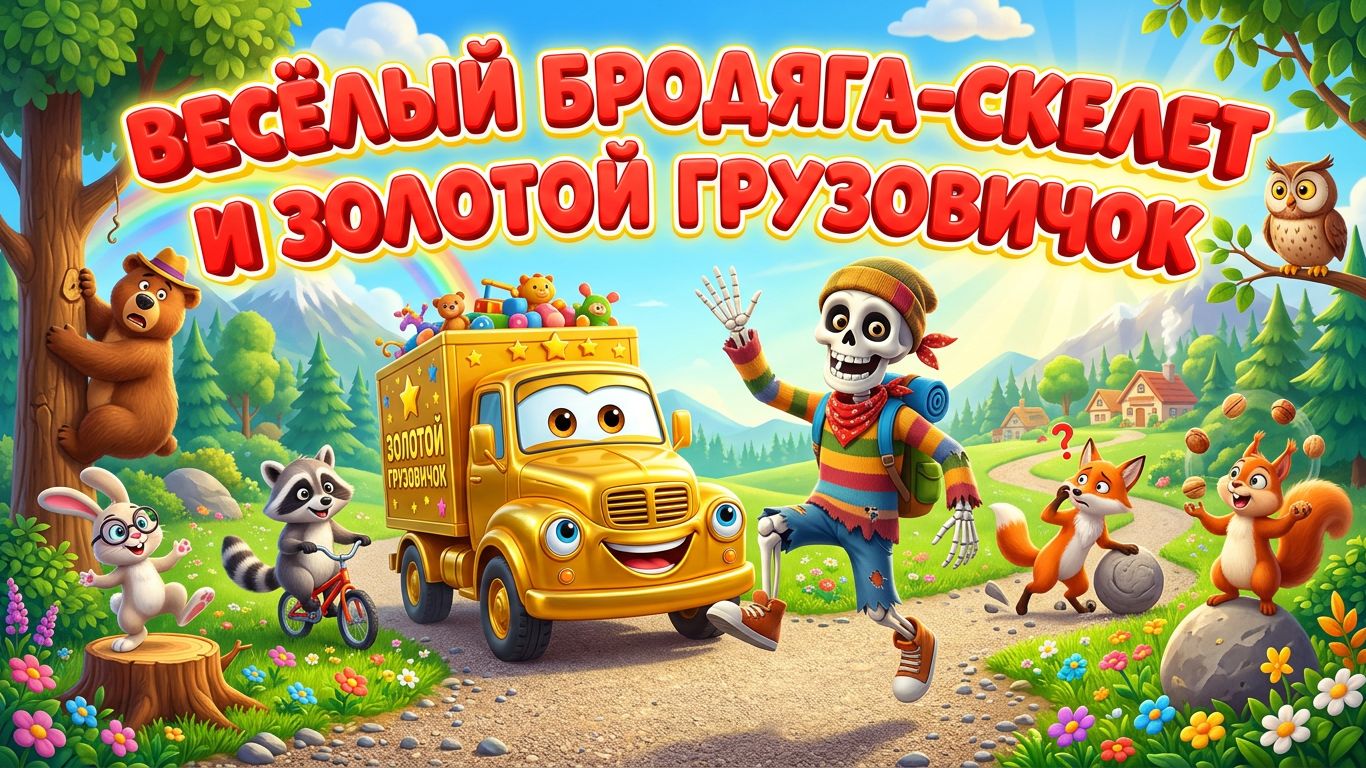 Весёлый бродяга-скелет и золотой грузовичок 💀🚚 Смешное и доброе приключение | Мультик для детей