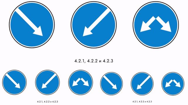 Предписывающие знаки. Знак 4.2.2. Объезд слева