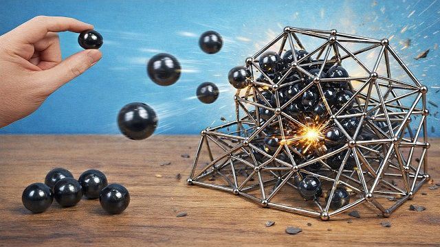 Магнитные Шары против огромного Неокуба из магнитов!