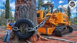 Удивительные и самые быстрые машины. Экстремально опасный экскаватор-монстр для удаления пней