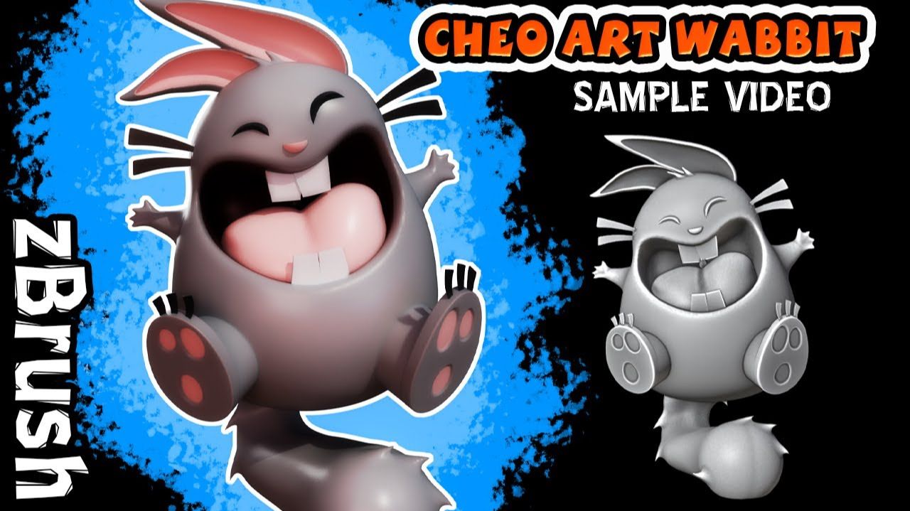 Милый прыгающий кролик в ZBrush — стиль Cheo!