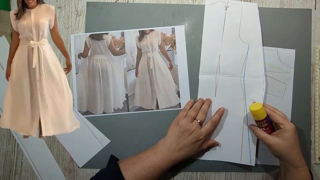 Моделирование. Платье с юбкой. Выкройка № 2054.