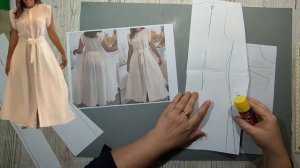 Моделирование. Платье с юбкой. Выкройка № 2054.