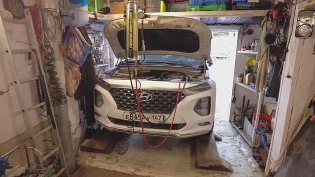 Hyundai Santa Fe 4G 2.0 CRDi D4HA Промывка дизельных форсунок ТНВД без снятия