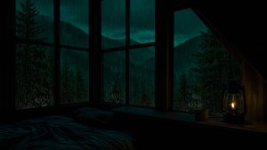 Звуки дождя за окном в горах 🌙 Ночная атмосфера для сна и глубокого расслабления