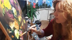 Художник Рита Цемкало. Картина «Букет роз».