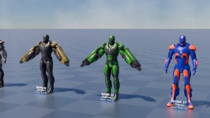 Сравнение эволюции костюмов Железного человека в 3D (от 1 до 85 баллов)