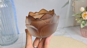 Стеклянный подсвечник НИМФЕЯ, карамельный, 11 см, 108208-95-1